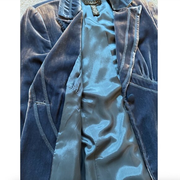 Laundry Dark Blue Velvet Blazer - Picture 3 of 4